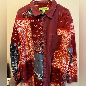 Urban Outfitters Patchwork Bandana Button Down Shirt Overshirt Shacket